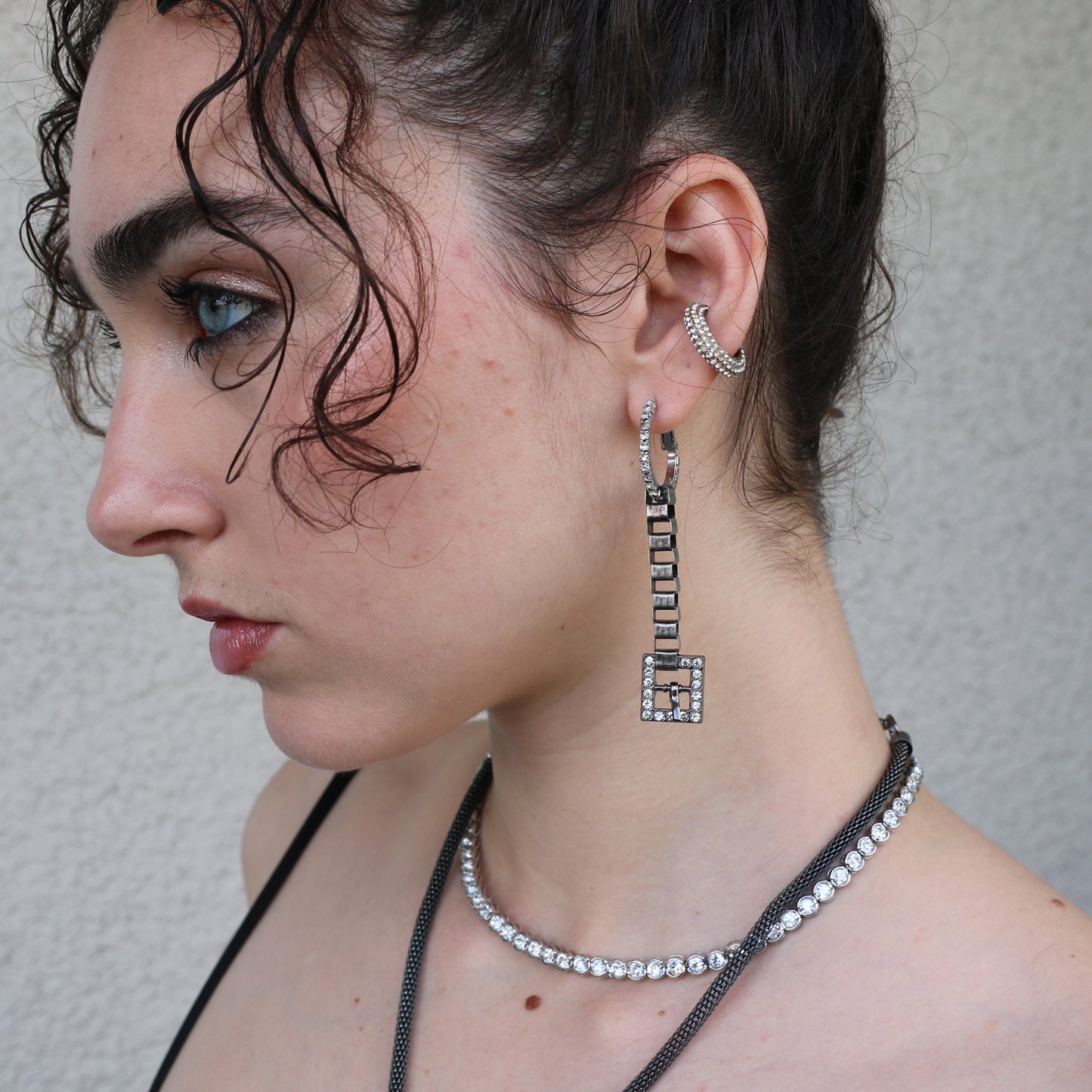 Asymmetric Buckle Earrings