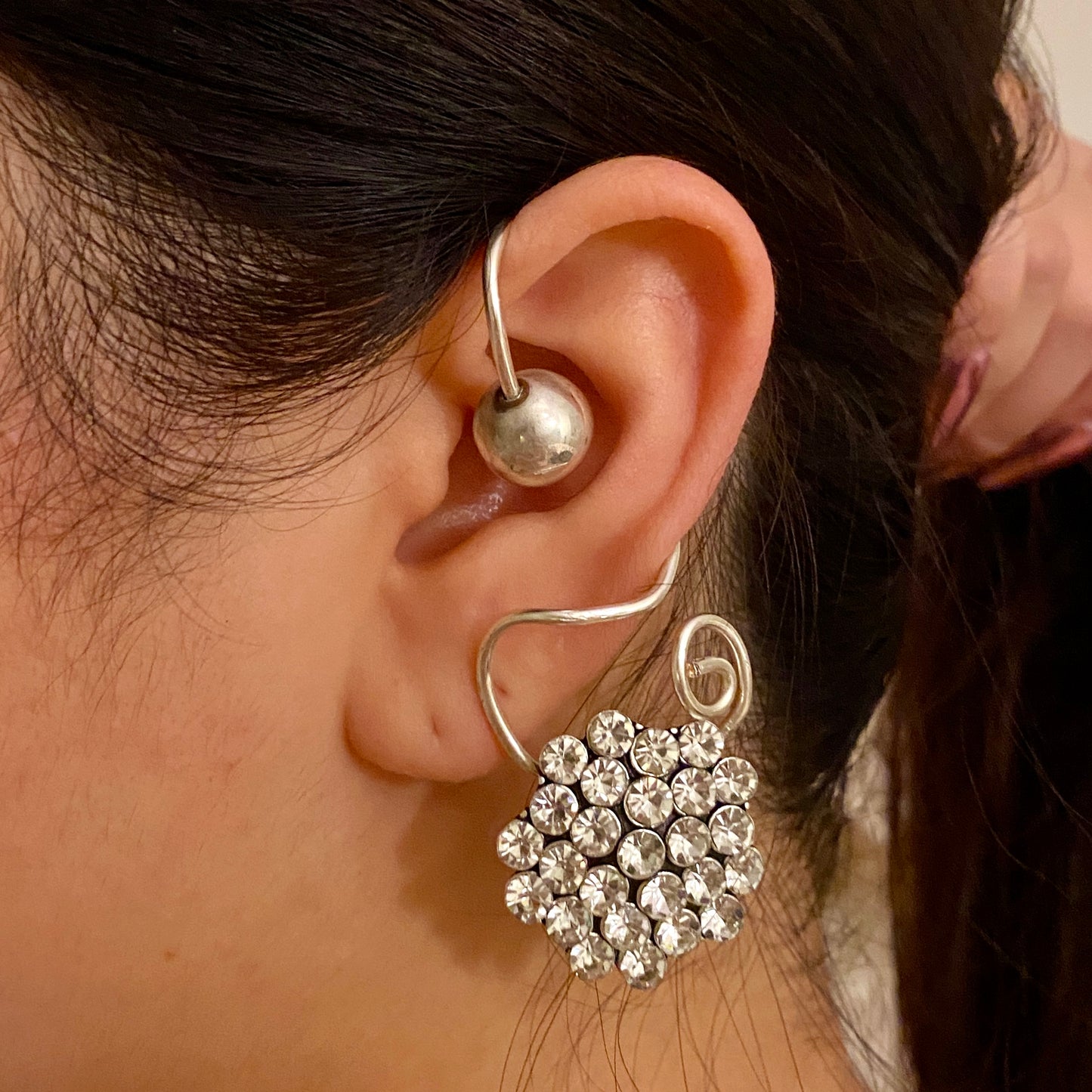 Diamond Dahlia Ear Cuff