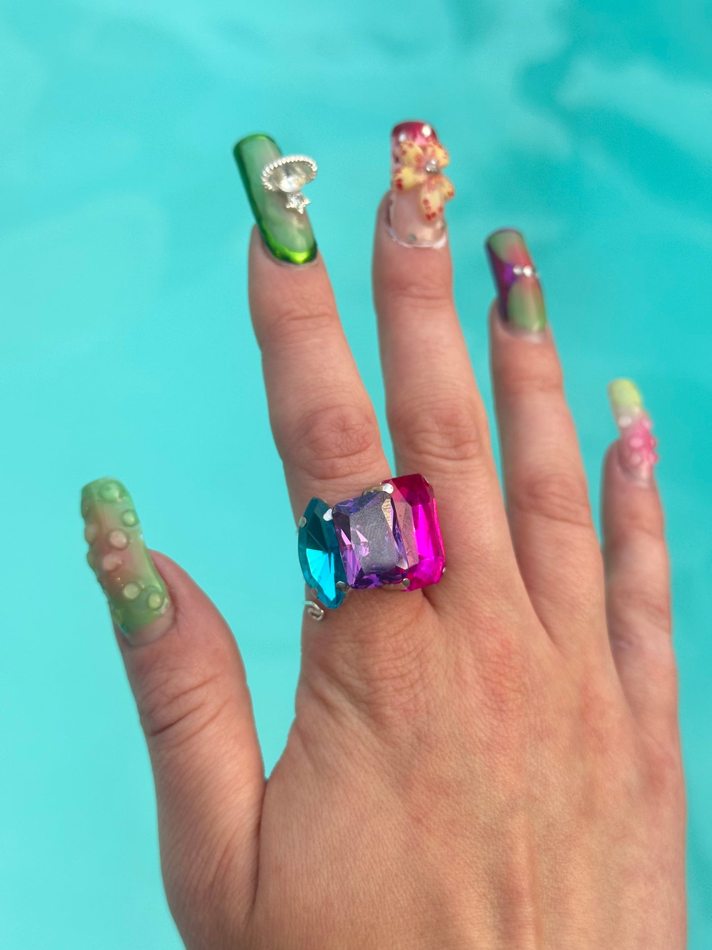 Loud and Proud Triple Gem Ring