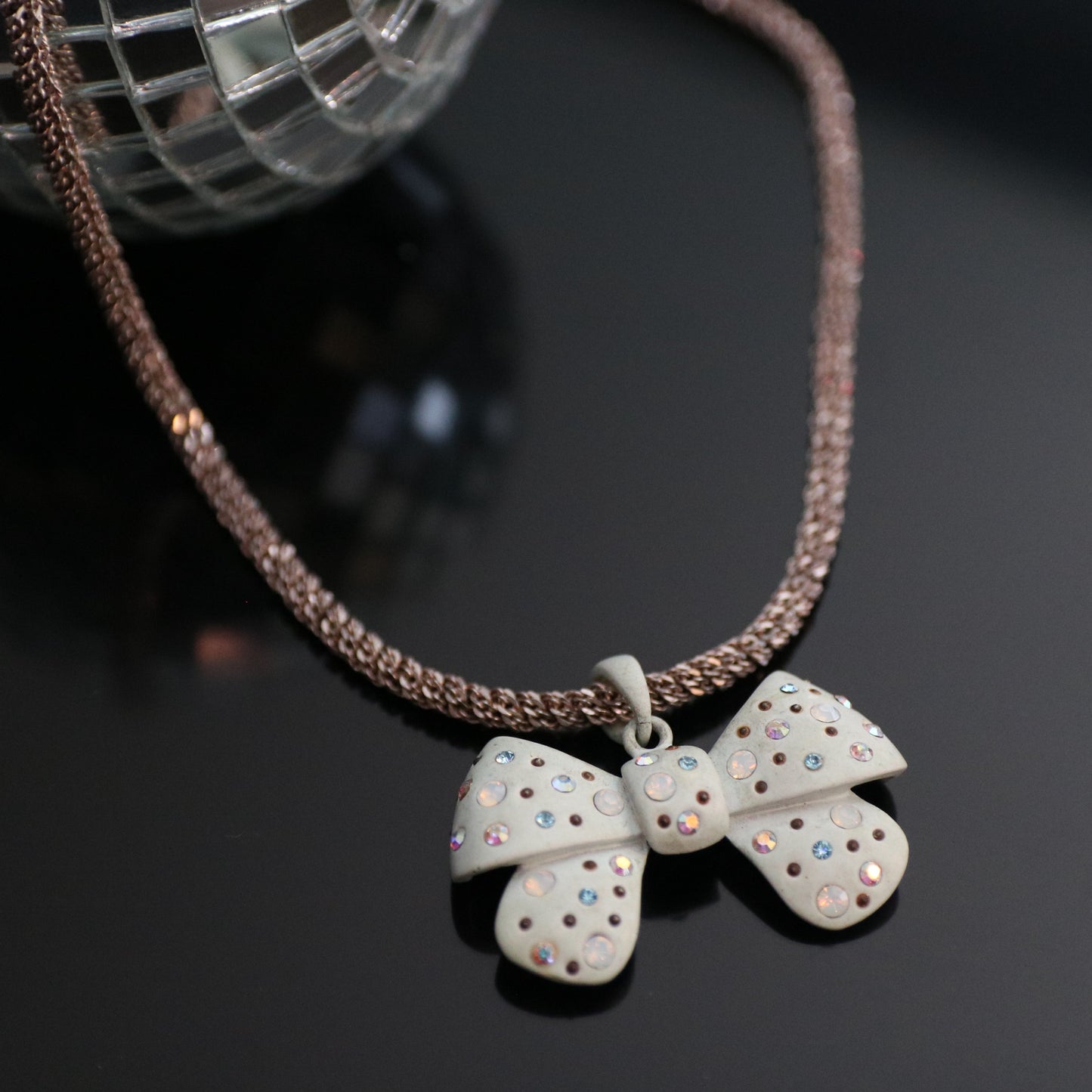 Glitter Bow Necklace