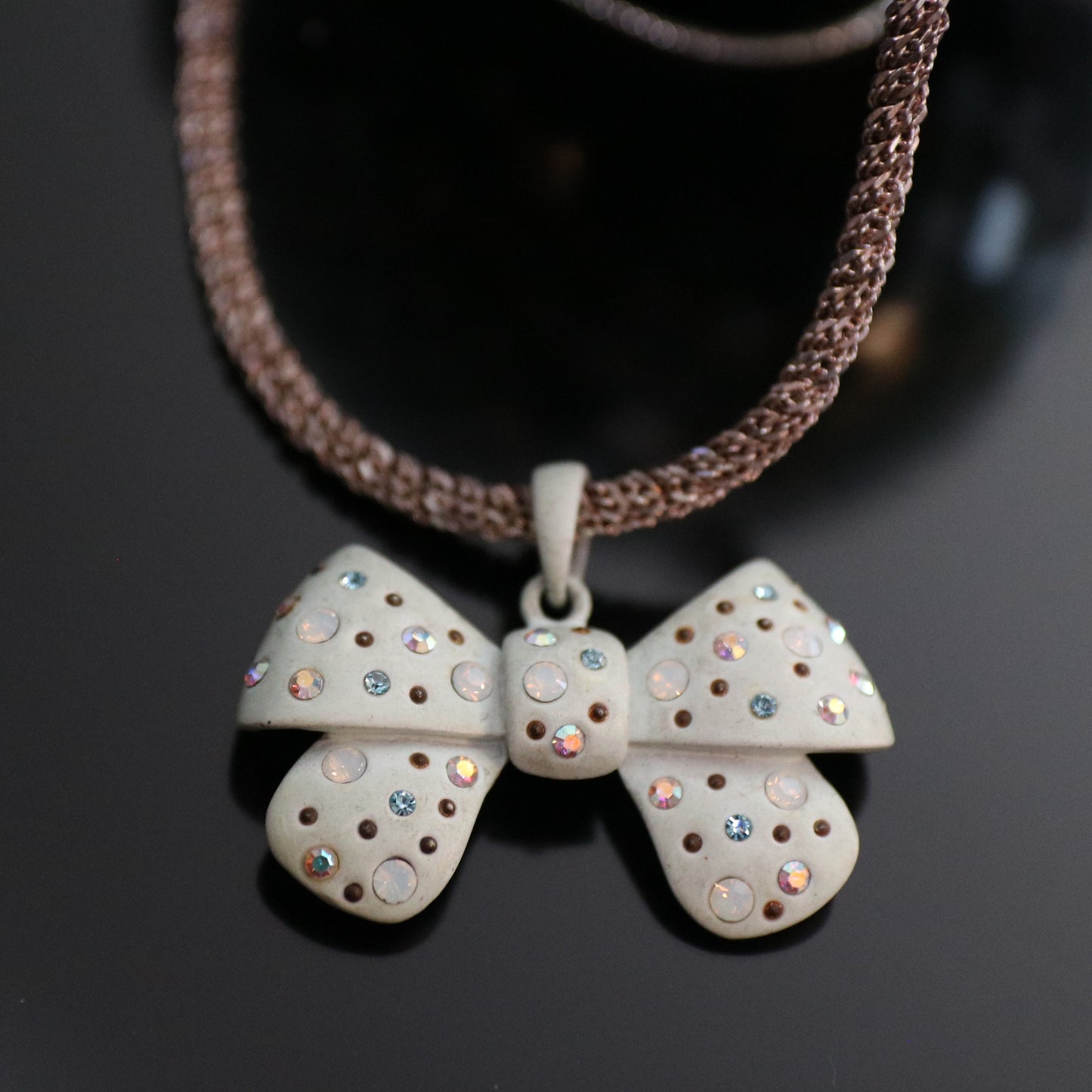 Glitter Bow Necklace