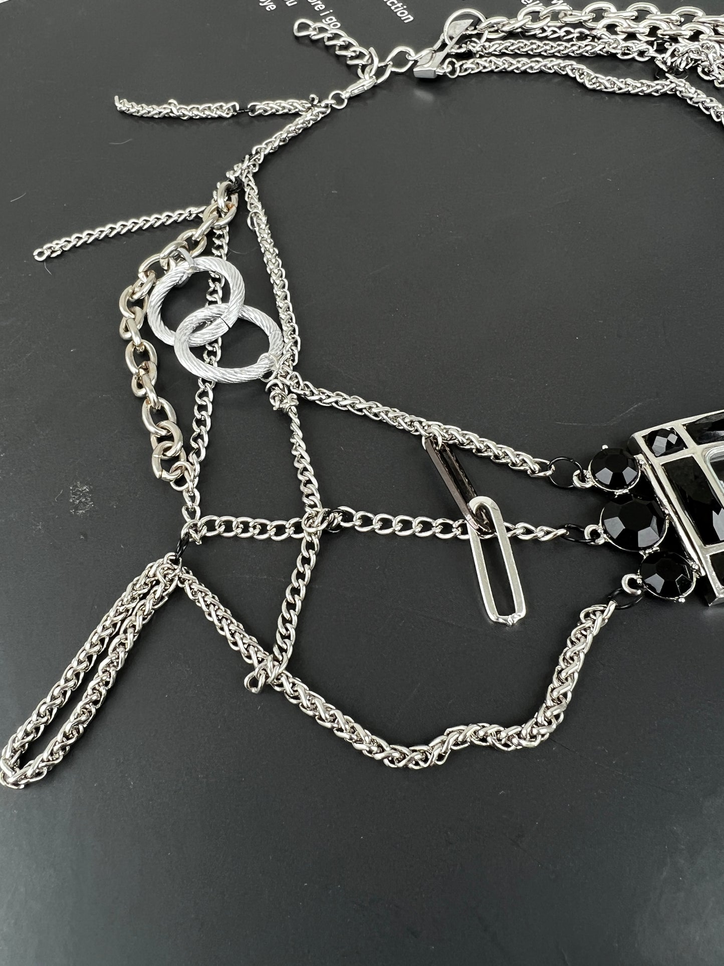 Spiderweb Sterling Silver Clock Necklace