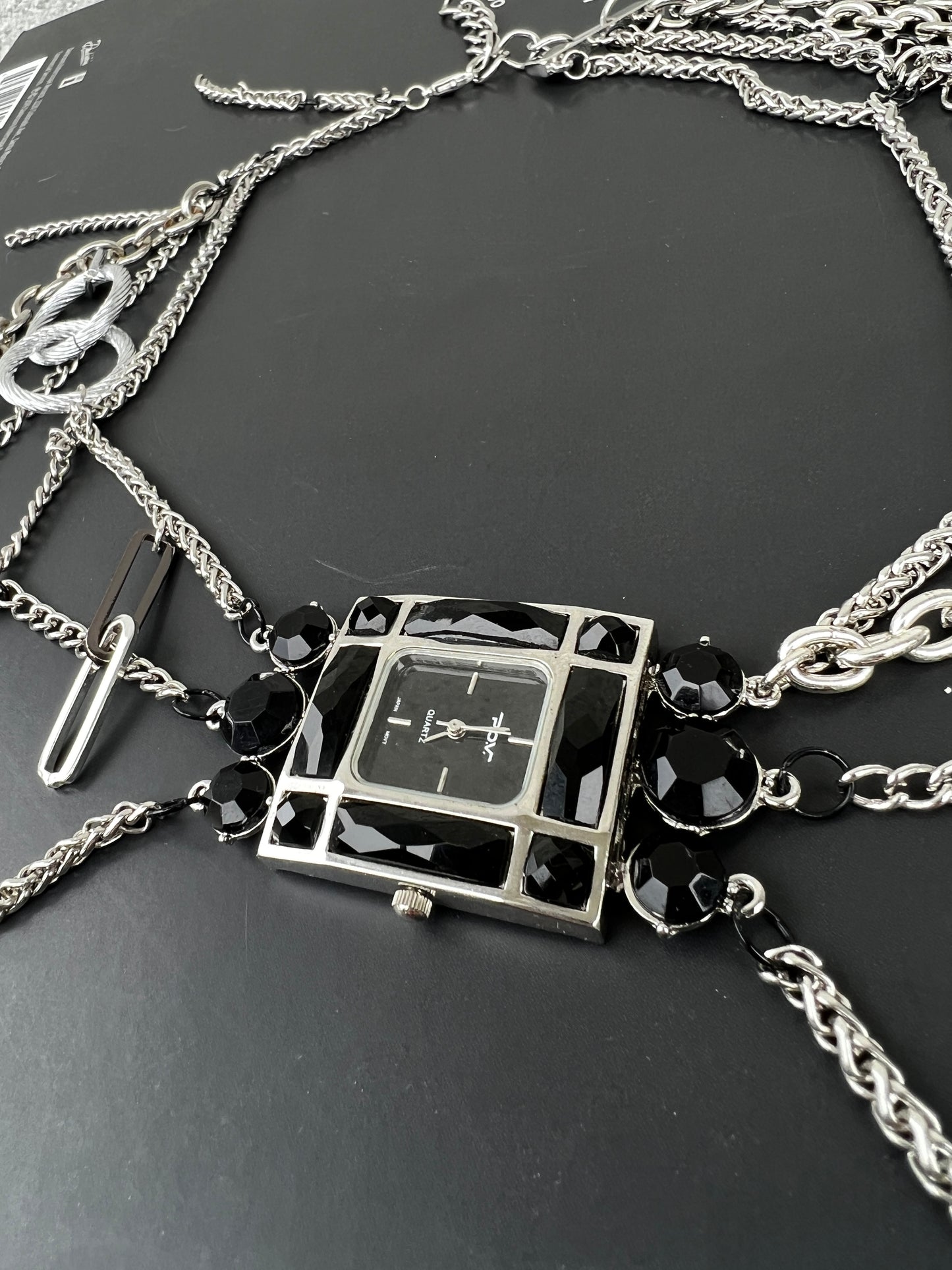 Spiderweb Sterling Silver Clock Necklace